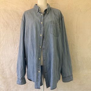 St. John’s bay blue women's shirt long sleeves with collar and buttons Sz XXL